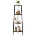 Yunhouse 4Tier Corner Shelf Bookshelf Corner Book Storage Shelves Open