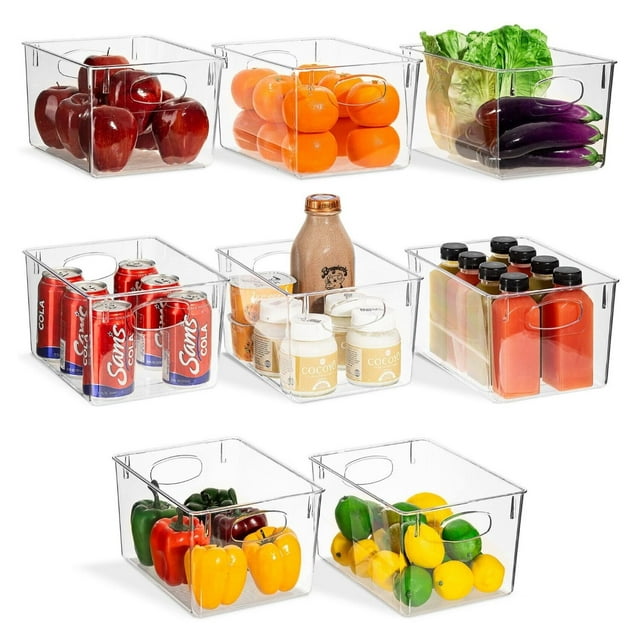 Yunhouse Clear Plastic Organizer Bins for Pantry & Kitchen