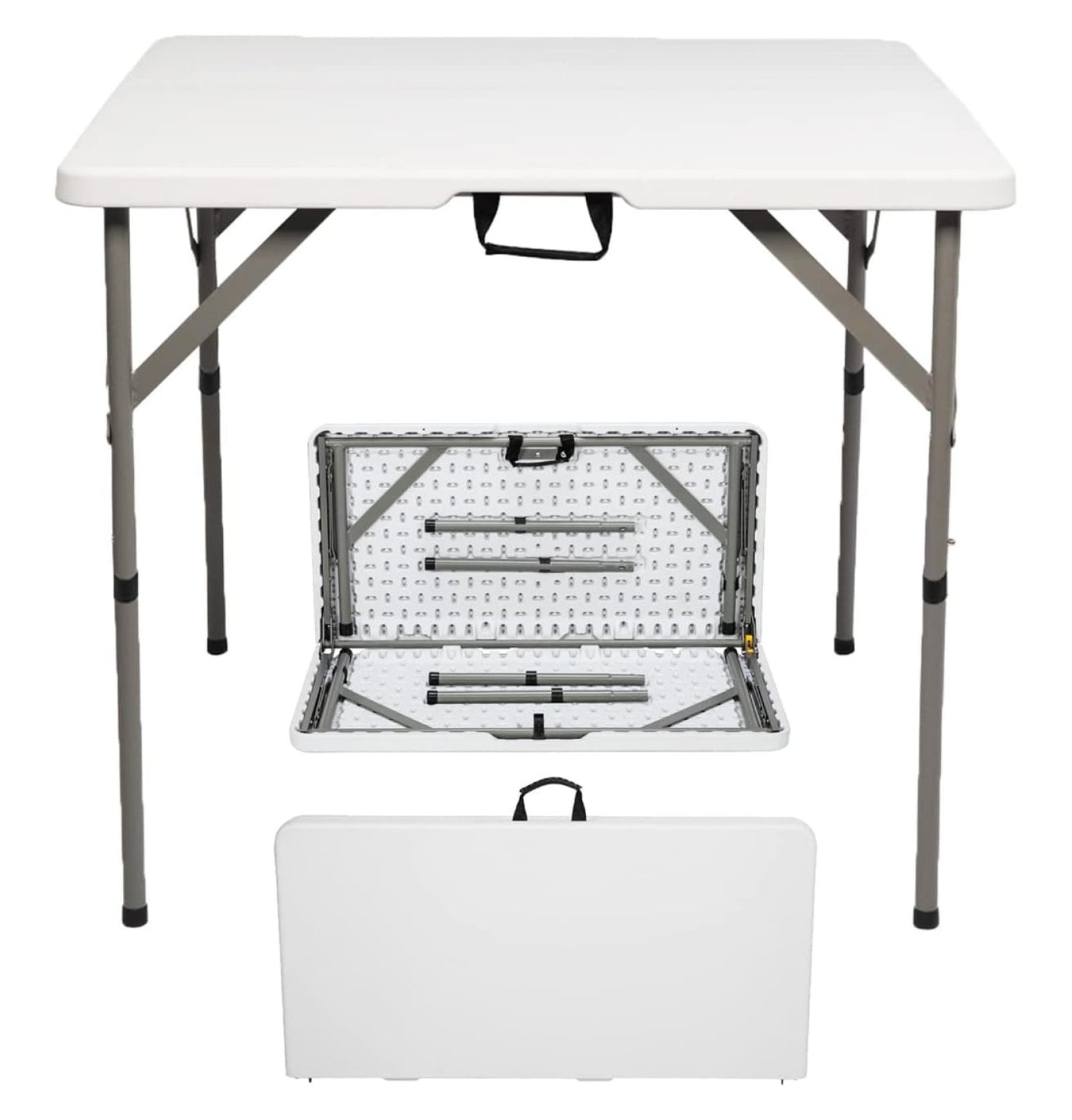 Yunhouse Plastics Folding Table Height Adjustable Indoor Outdoor Square