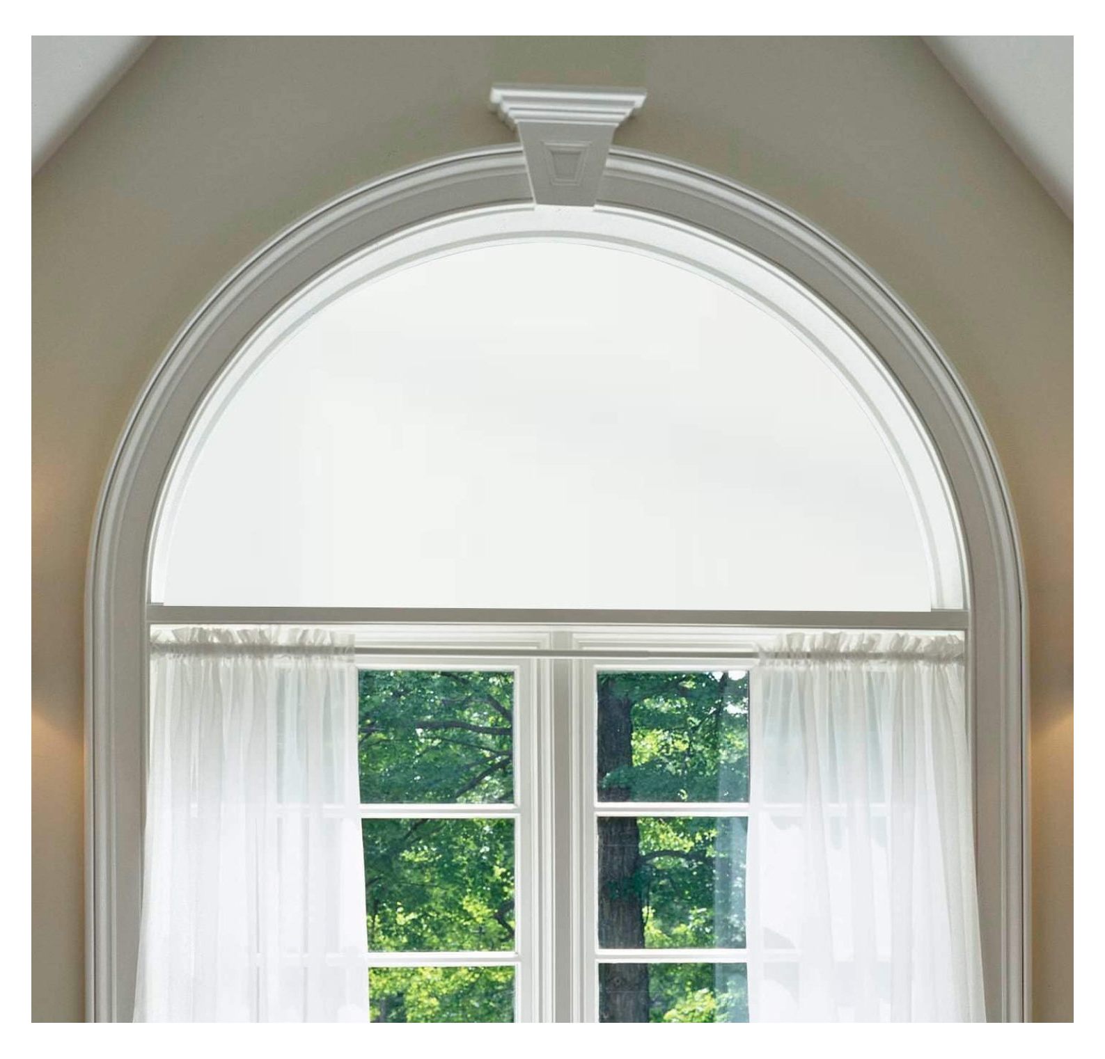 Yunhouse Precut Arched Window Film, White Color, Self Static Adhesive