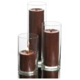 Yunhouse Set of 3 Glass Eastland Cylinder Vases and 3 Brown Pillar