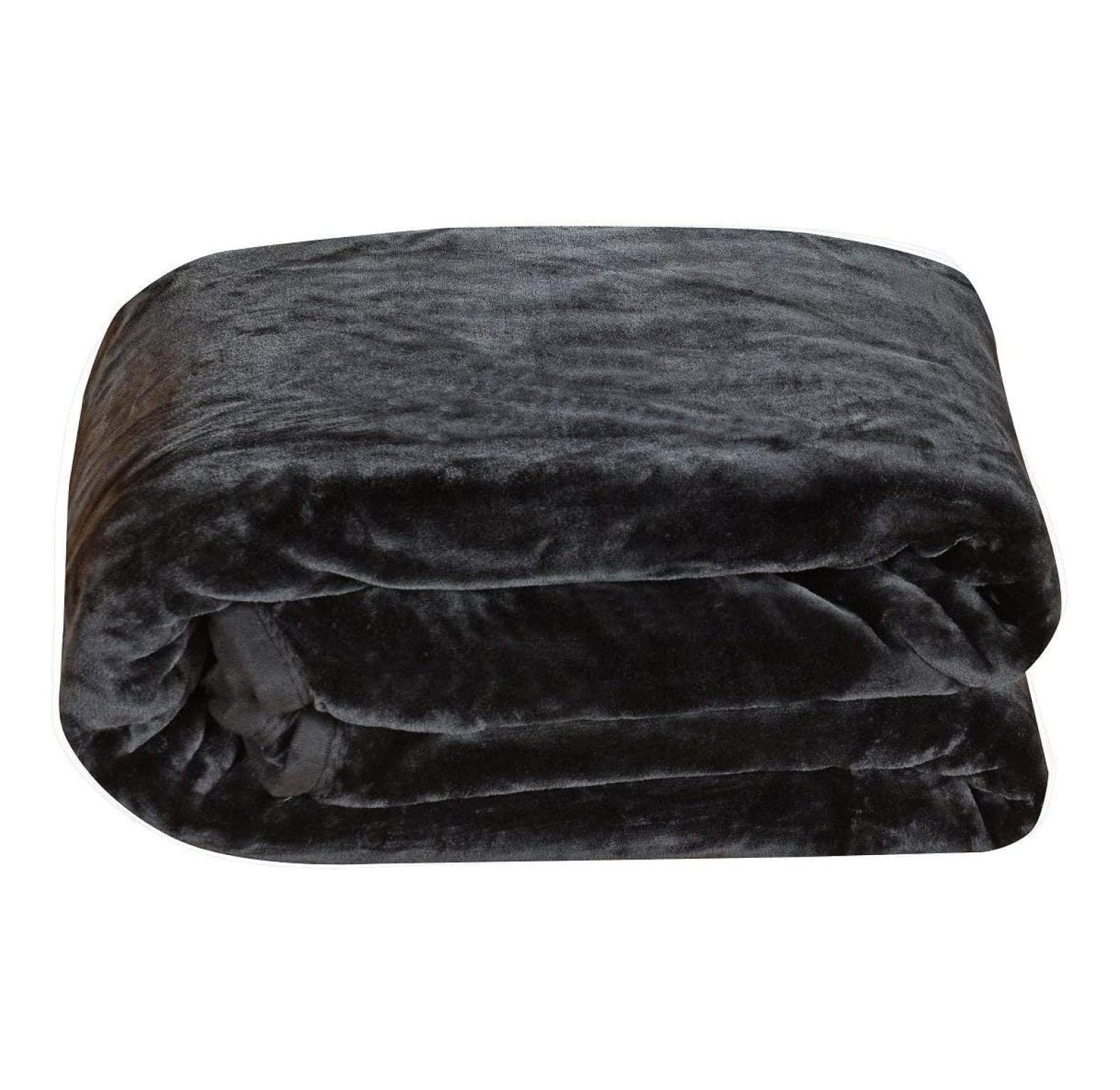 Yunhouse Solid Black Bed Blanket Heavy Thick One Ply Faux Korean Mink