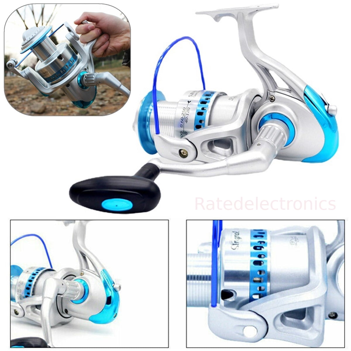 Ultra Smooth Spinning Reels Saltwater Freshwater Fishing Reel Ultralight  Tough 5.5:1 High Speed Metal Handle SK2000S-7000 Coil