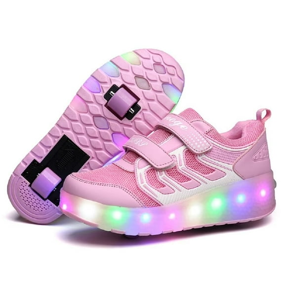 Yunkctuk Children's Roller Sports Shoes, Boys' and Girls' Sports Shoes, Children's Fashionable LED Roller Sports Shoes.