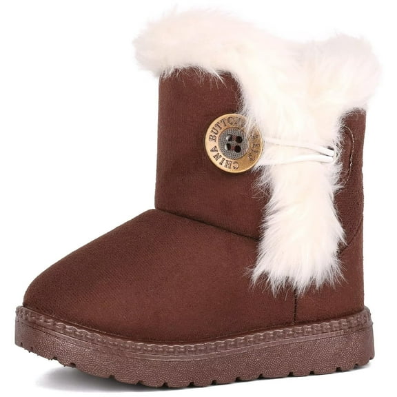 Yunkctuk Girls Boys Warm Winter Boots, Kids Non Slip Shoes, Outdoor Snow Boots for Little/Big Kid.