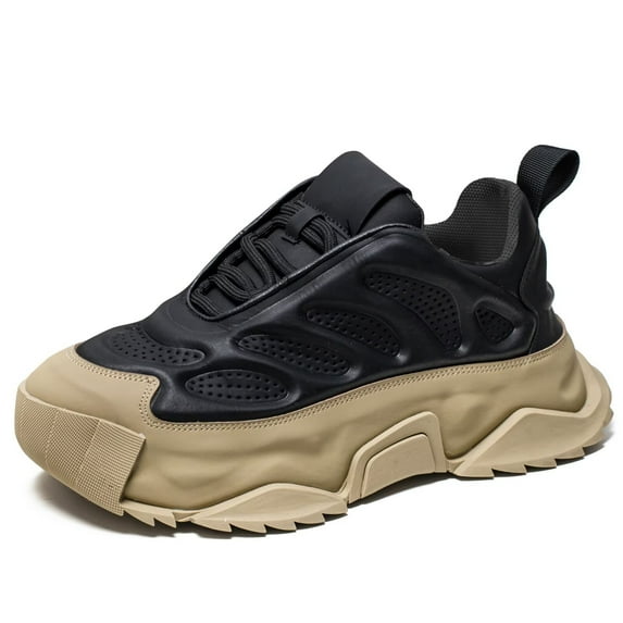 Yunkctuk Men's Casual Sports Shoes, Men's Anti Slip Work Walking Shoes, Fashionable Height Increasing Shoes for Men.