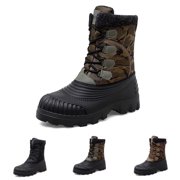 Yunkctuk Mens Winter Boots, Mens Warm Non-slip Hiking Boots, Outdoor Snow boots for Men, Mens Lightweight Tall Boots with Warm Fur Liner.