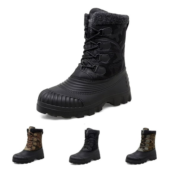Yunkctuk Men's Winter Boots, Mens Warm Non-slip Hiking Boots, Outdoor Snow boots for Men, Mens Lightweight Tall Boots with Warm Fur Liner.