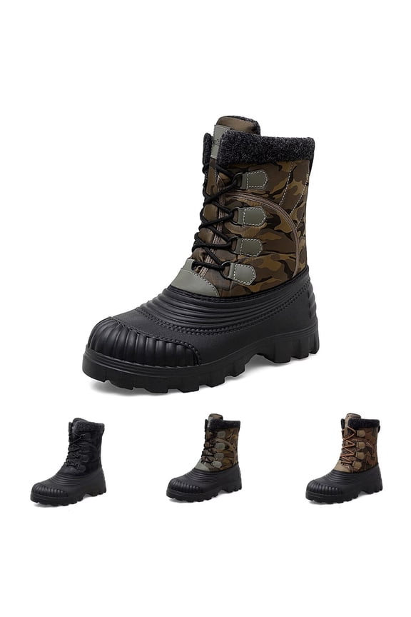 Men's Winter Boots, Mens Warm Non-slip Hiking Boots, Outdoor Snow boots for Men, Mens Lightweight Tall Boots with Warm Fur Liner.
