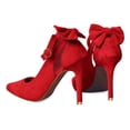 thumbnail image 1 of Yunkctuk Womens High Heels Bow Tie Back Sexy Stiletto Ankle Strap Wedding Dress Pumps Shoes, 1 of 7