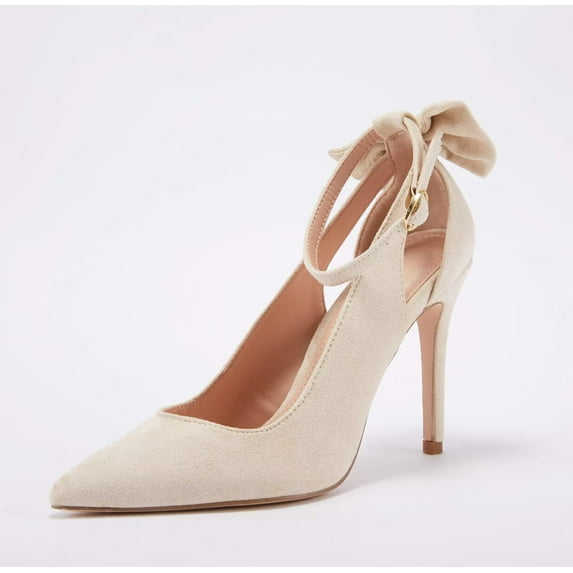Yunkctuk Womens High Heels Bow Tie Back Sexy Stiletto Ankle Strap Wedding Dress Pumps Shoes