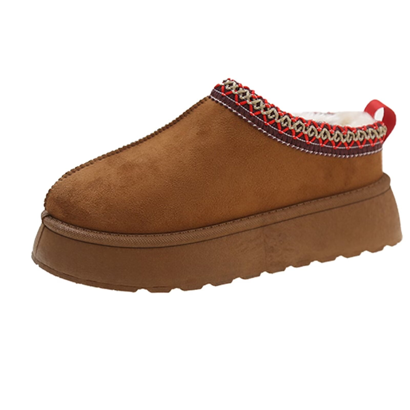 Women's Plush Lined Slipper Sneakers – Indoor/Outdoor, Non-Slip Suede Ankle Boots