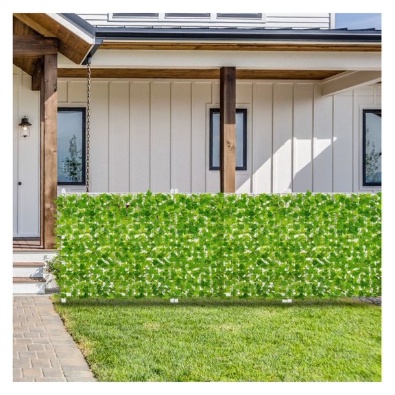 Yunken 120 x 40 Inch Artificial Ivy Privacy Fence Faux Ivy Vines Covering, UV Protected Green Leaves Screen for Garden Patio Wall Decor Indoor Outdoor
