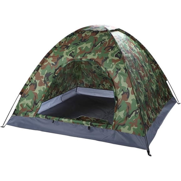 Yunken 3-4 Person Camping Dome Tent Camouflage Outdoor Waterproof Easy Assembly, Durable Fabric Full Coverage Rain-Camouflage