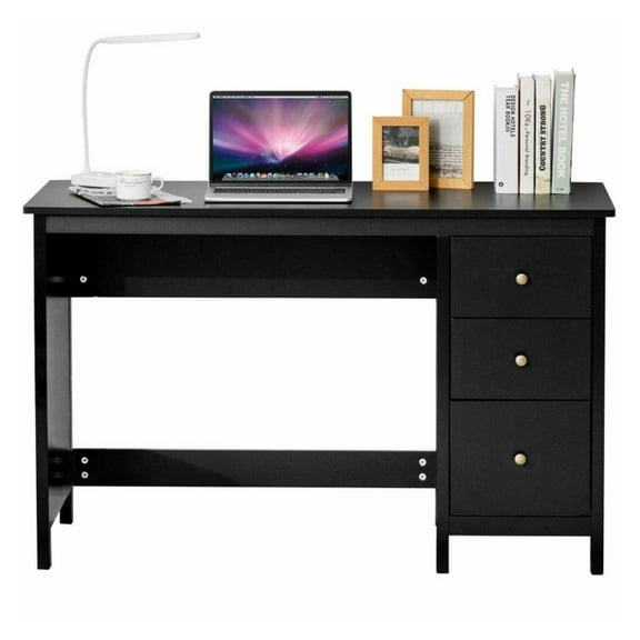 Yunken 3-Drawer Home Office Study Computer Desk with Spacious Desktop, Modern Writing Table with Storage for Bedroom, Living Room