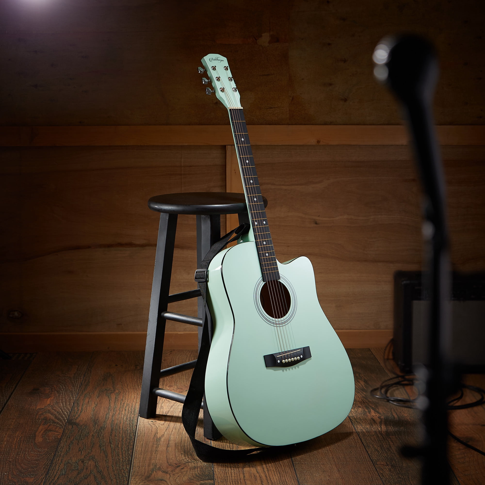 Yunken 41-inch Beginner Cutaway Acoustic Guitar Package, Full Size Basic Starter Kit w/Gig Bag, Strings, Strap, Tuner, Picks-mint green