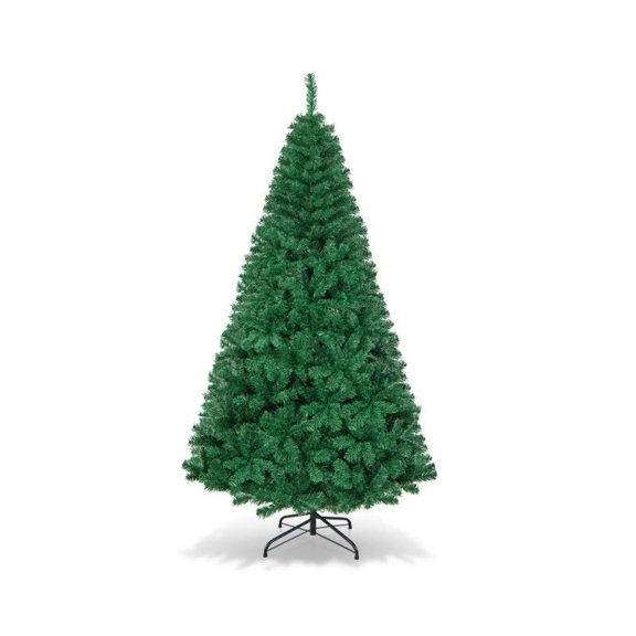 Yunken 5/6 Feet Artificial PVC Hinged Christmas Tree with Solid Metal Stand for Stability, Easy Assembly Holiday Decor