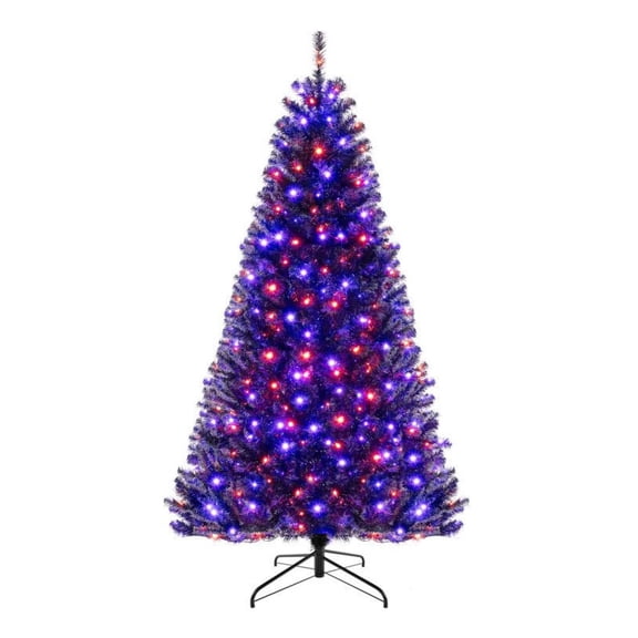 Yunken 6/7/8 Feet Themed Artificial Christmas Tree with 6 Light Settings & Spooky Sounds for Unique Halloween Decor