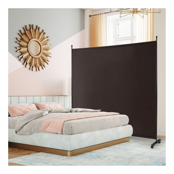 Yunken 6 Ft Single Panel Room Divider on Easy-Roll Casters, Freestanding Mobile Partition Screen for Any Room
