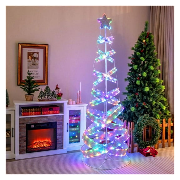 Yunken 7 Feet Outdoor Spiral Christmas Tree for Party and Xmas New Year Decoration, Twisted Design for Yard Display