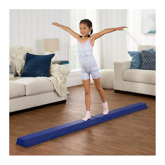 Yunken 8ft Folding Medium-Density Foam Floor Balance Beam for Gymnastics Training, Tumbling Practice, and Kids Play