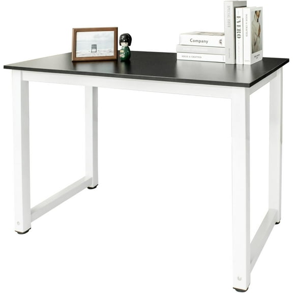 Yunken Computer Desk, 43.3 Inch Office Table, Multifunctional Modern Desk, Suitable for Gaming, Studying, Home Office, Black & White