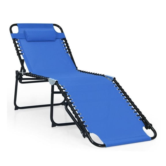Yunken Foldable Reclining Lounge Chair with Adjustable Backrest and Extended Footrest, Portable Outdoor Recliner for Patio, Beach, and Backyard Relaxation