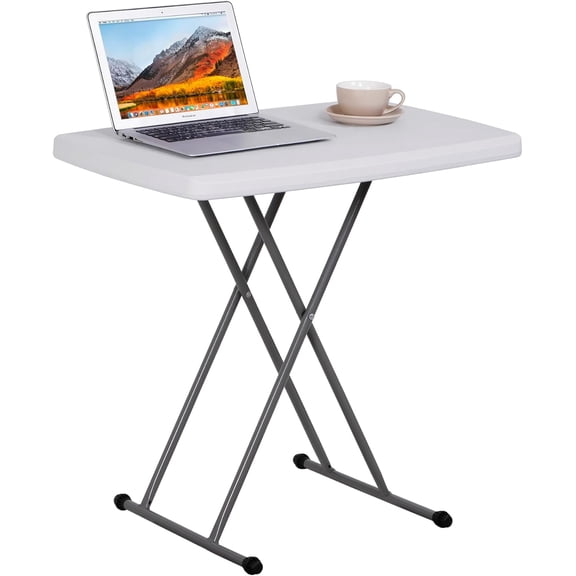 Yunken Folding Table, Indoor Outdoor Portable Plastic Dining Card Table Utility Table for Camping Dining Event Party, White-6