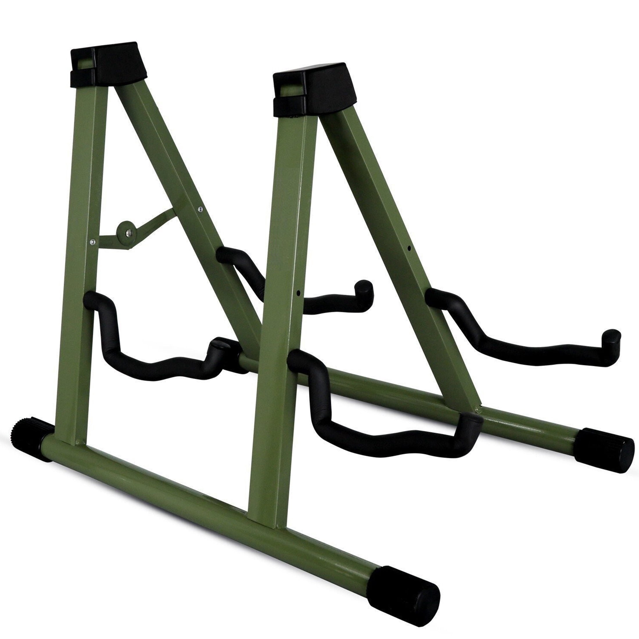 Yunken Guitar Stand 2 In 1 Electric Acoustic Bass Banjo Stand Strong Metal Double A-Frame Folding Guitar Holder with Padded Foam Sleeves Green