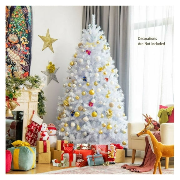 Yunken Holiday Artificial Christmas Tree Featuring Unique Iridescent Branch Tips and a Sturdy Metal Base for Home Decor