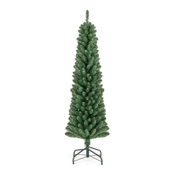 Yunken Pencil Christmas Tree with Flexible Memory Wire Branch Tips and Integrated Warm White LED Lights for Easy Shaping