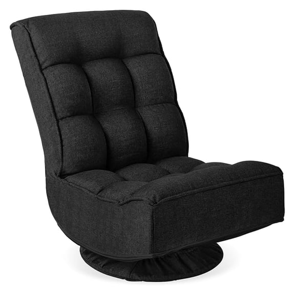 Yunken Reclining Floor Gaming Chair, 360-Degree Swivel with 4 Adjustable Positions & Tufted Cushions - Black