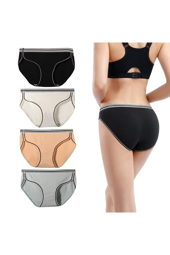 Big Girl Panties Basic Functional Cotton Briefs Hipster Panties Comfortable Teen Underwear 4 Pack (10~18yrs) Mix2 L