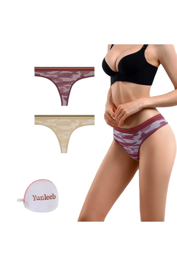 Camo Thong for Women Everyday Women Underwear Thong 2 Pack YLNK01-Mix2 M