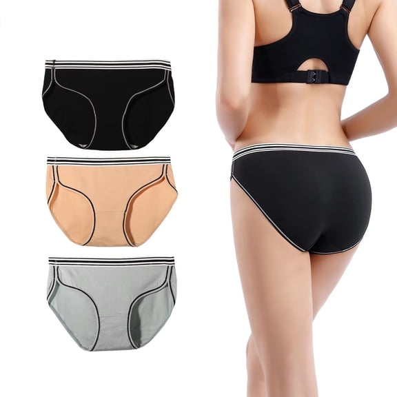 Yunleeb Cotton Panties for Women Mid-High Waisted Underwear Full Coverage Hipster Panties for Women (S~XL) Mix3 L