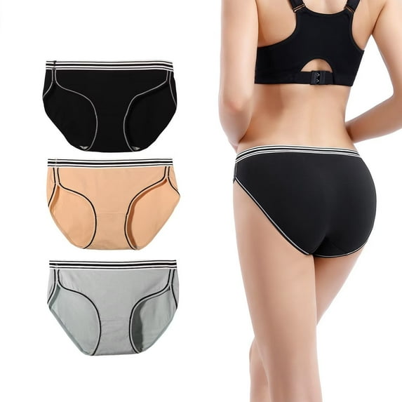 Yunleeb Cotton Panties for Women Mid-High Waisted Underwear Full Coverage Hipster Panties for Women (S~XL) Mix3 S