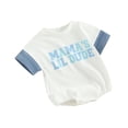 thumbnail image 1 of Yunliwuli Baby Boys Romper Letter Print Contrast Color Short Sleeve Crew Neck Jumpsuits Summer Casual Clothes Infant Bodysuits, 1 of 10