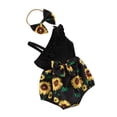 thumbnail image 1 of Yunliwuli Baby Girl 2 Piece Outfits Sunflower Print Asymmetrical Sleeveless Romper and Headband Set Cute Fashion Summer Clothes, 1 of 10