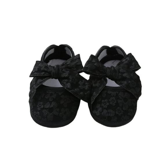 Yunliwuli Baby Girl Floral Bow Flats Soft Soles Elegant Cute Princess Dress Shoes Casual Walking Shoes for Newborn Toddler