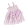 thumbnail image 1 of Yunliwuli Baby Girls Summer Sleeveless Dress Floral Ruched Mesh Princess Dress for Beach Party Cute Clothes, 1 of 10