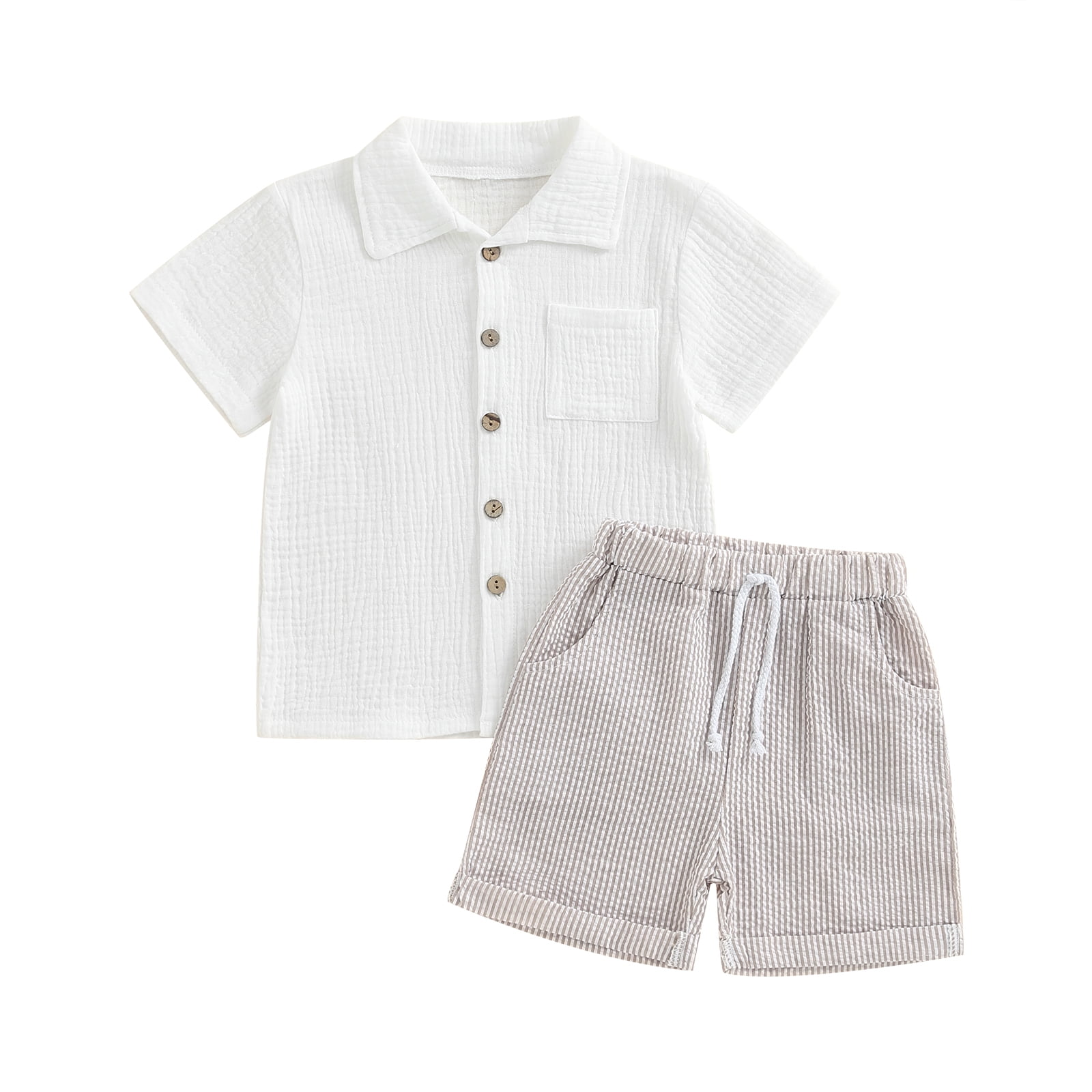 Children Boy Co Ord Summer Blue Shirt Short Sleeve T-shirt Shorts 2 Piece Set main image 0