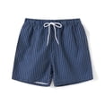 thumbnail image 1 of Yunliwuli Men's Quick Dry Swim Trunks Swimsuits Stripe Drawstring Beach Shorts Bathing Suits Swimming Shorts with Pockets, 1 of 3