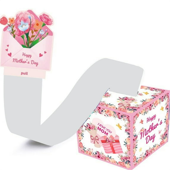 Yunliwuli Mother's Day Money Box for Cash Gift Pull, DIY Surprise Box, Mother's Day Flower Money Gift Box for Cash, Mother's Day Gift