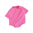 thumbnail image 1 of Yunliwuli Newborn Baby Summer Romper Solid Color Short Sleeve Jumpsuit for Toddler Boy Girls Cute Clothes, 1 of 10