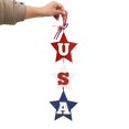 thumbnail image 1 of Yunliwuli Patriotic Hanging Ornaments 4th of July Wooden Stars Red White Blue Tree Decorations for Window Wall Party Supplies, 1 of 8