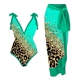thumbnail image 1 of Yunliwuli Swimsuit with Cover up Set Summer Print Sleeveless Swimwear and Bandage Wrap Skirt for Women Beachwear Bathing Suits, 1 of 5