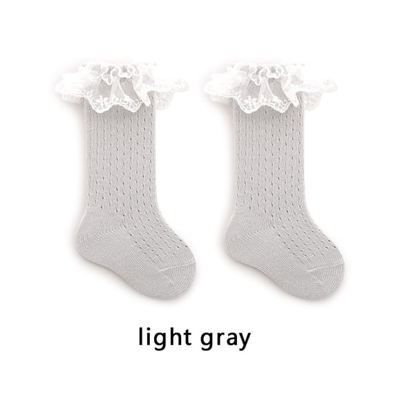 Yunliwuli Toddler Baby Girls Mesh Socks Summer Breathable Knit Lace Princess Socks for Party, Wedding, Photography