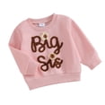 thumbnail image 1 of Yunliwuli Toddler Girl Autumn Pullovers Letter Embrioidery Print Long-Sleeved O-Neck Sweatshirt Loose Warm Tops, 1 of 10