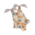 thumbnail image 1 of Yunliwuli Toddler Kids Girls Swimsuit Floral Print Bowknot Shoulder Straps Beachwear Sleeveless Ruffles Summer Beach Bathing Suit, 1 of 10