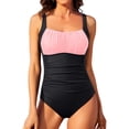 thumbnail image 1 of Yunliwuli Women Bikini, Sleeveless Backless Pleated Summer Swimsuit Swimming Bathing Swimwear, 1 of 8